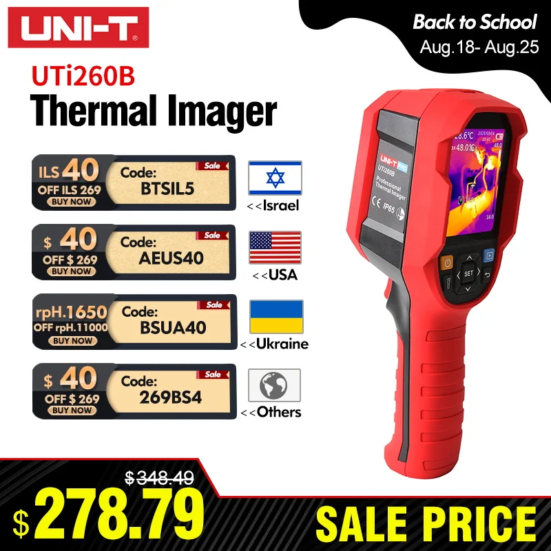 

UNI-T UTI260B HD 256X192 Pixels Industrial Thermal Imager Camera Temperature Imaging Circuit Electrical Maintenance