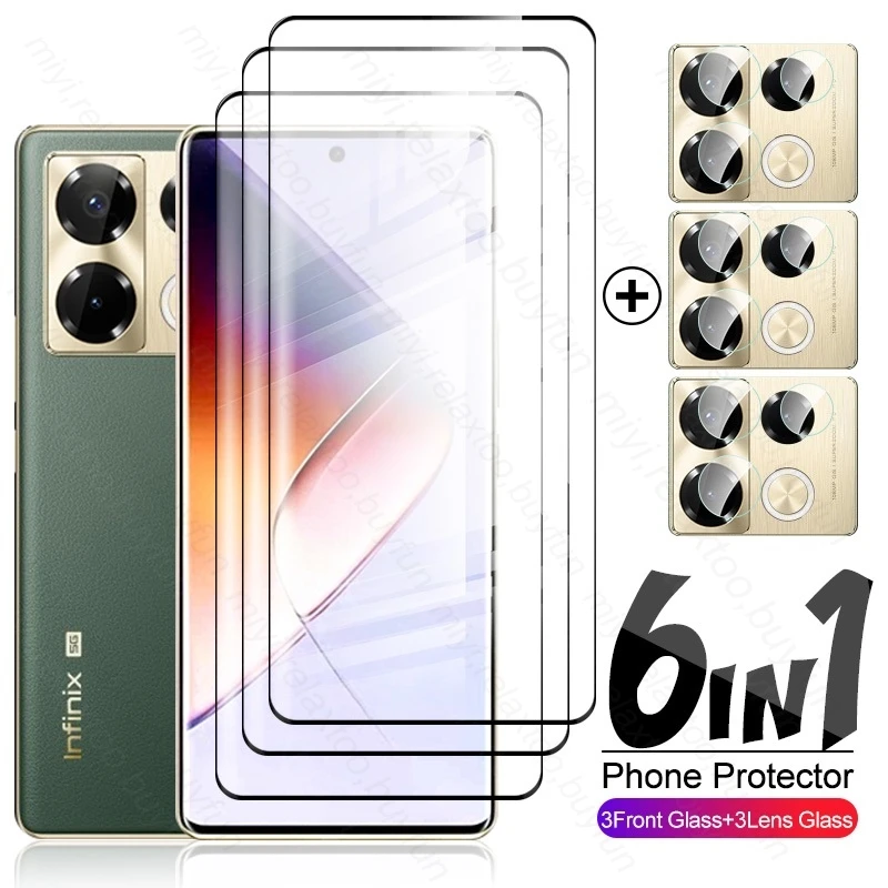 6In1 19D Tempered Glass For Infinix Note 40 Pro 5G 4G Camera Protective Glass In Finix Note40 Pro+ Pro Plus 5G Screen Protectors