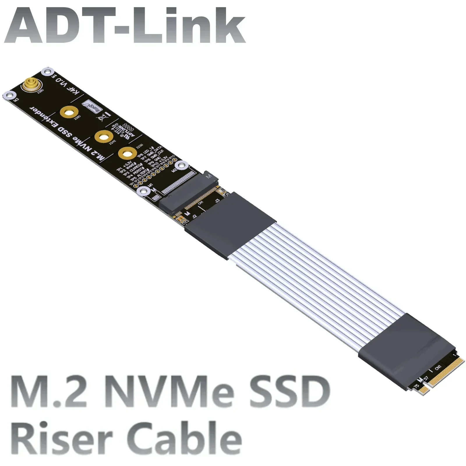 

ADT-Link M.2 NVMe SSD GEN 5/4 PCIE 4.0/5.0 x4 Riser Cable M.2 NVMe 2280 22110 Ultra SSD Card Extension For SSD Solid State Drive