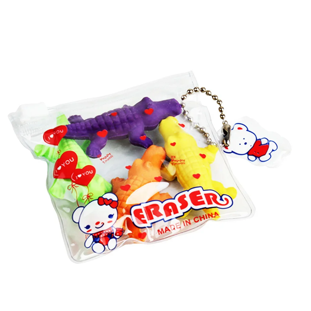 

4Pcs Erasers Creative Mini Animal Stationery Classroom Rewards Birthday Gifts School Supplies for Students