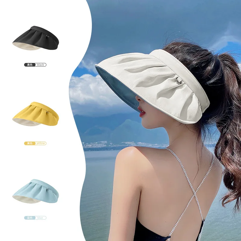 Sonnenschutz hut UV-Abschirmung Shell Cap Cover Gesicht Strand Radfahren hohlen Zylinder