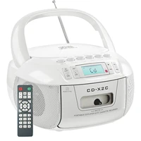 Combo boombox de casete de CD con radios Bluetooth y AM FM, grabadora de cinta de CD portátil con USB, alimentación CC CA