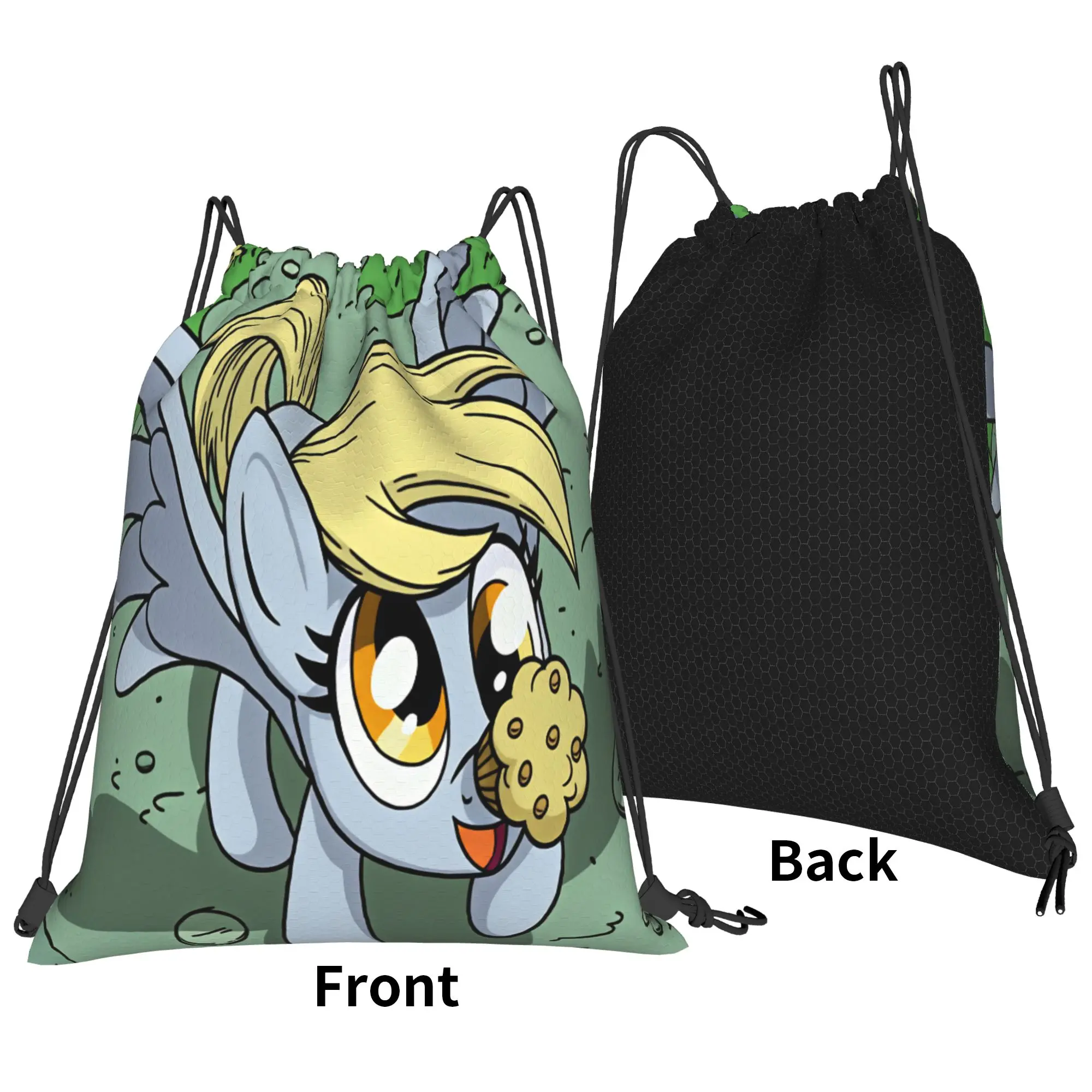 Derpy Muffins Hooves Backpack  Water Resistant Minimalist Sports Yoga Design Sackpack String Bags