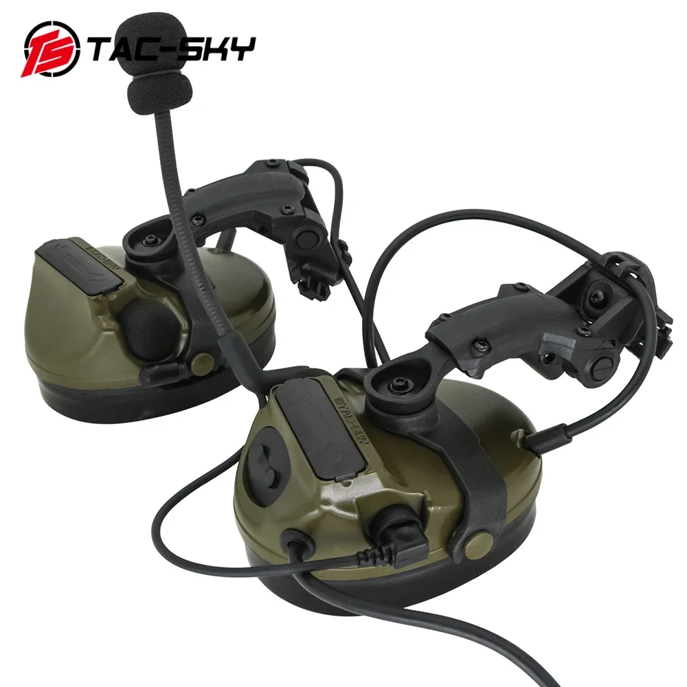 Imagem -06 - Tac-sky Comtac Iii Capacete Rápido Arco Pista Suporte Edição Silicone Earmuffs Captadores de Redução de Ruído Tático Comtac Fones de Ouvido