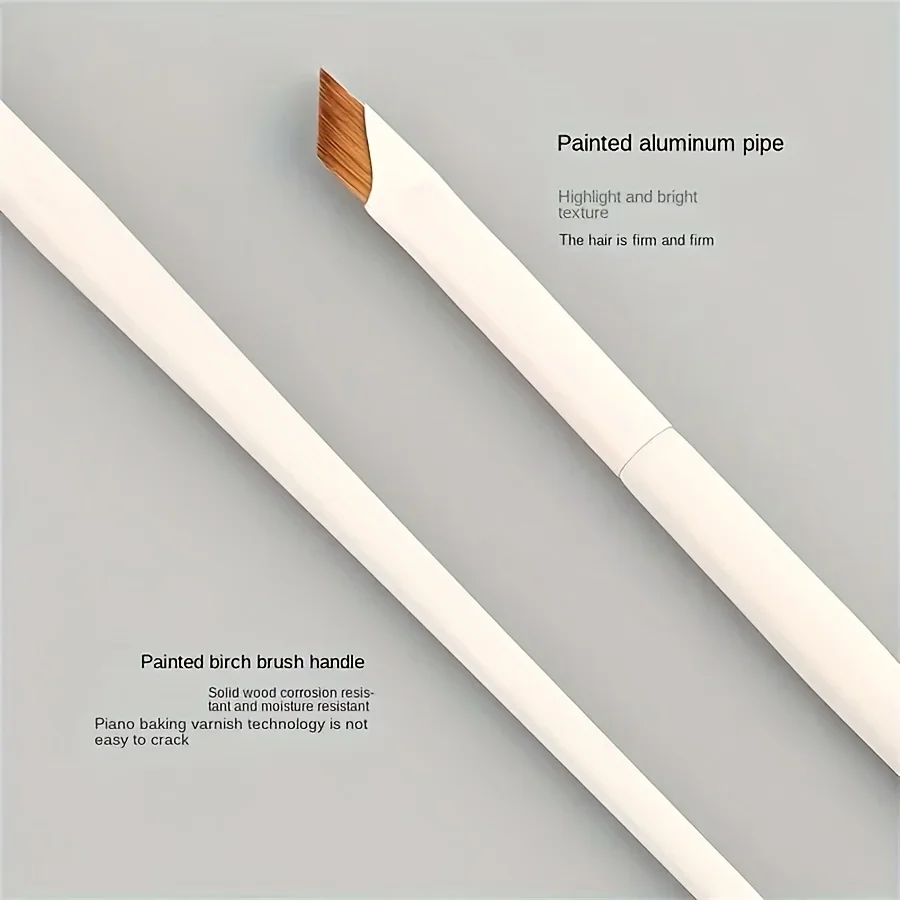 磁器のような白い精密アングルアイライナーペンシルとアイブロウブラシの1点セット - ナイロンブラシ、無香料