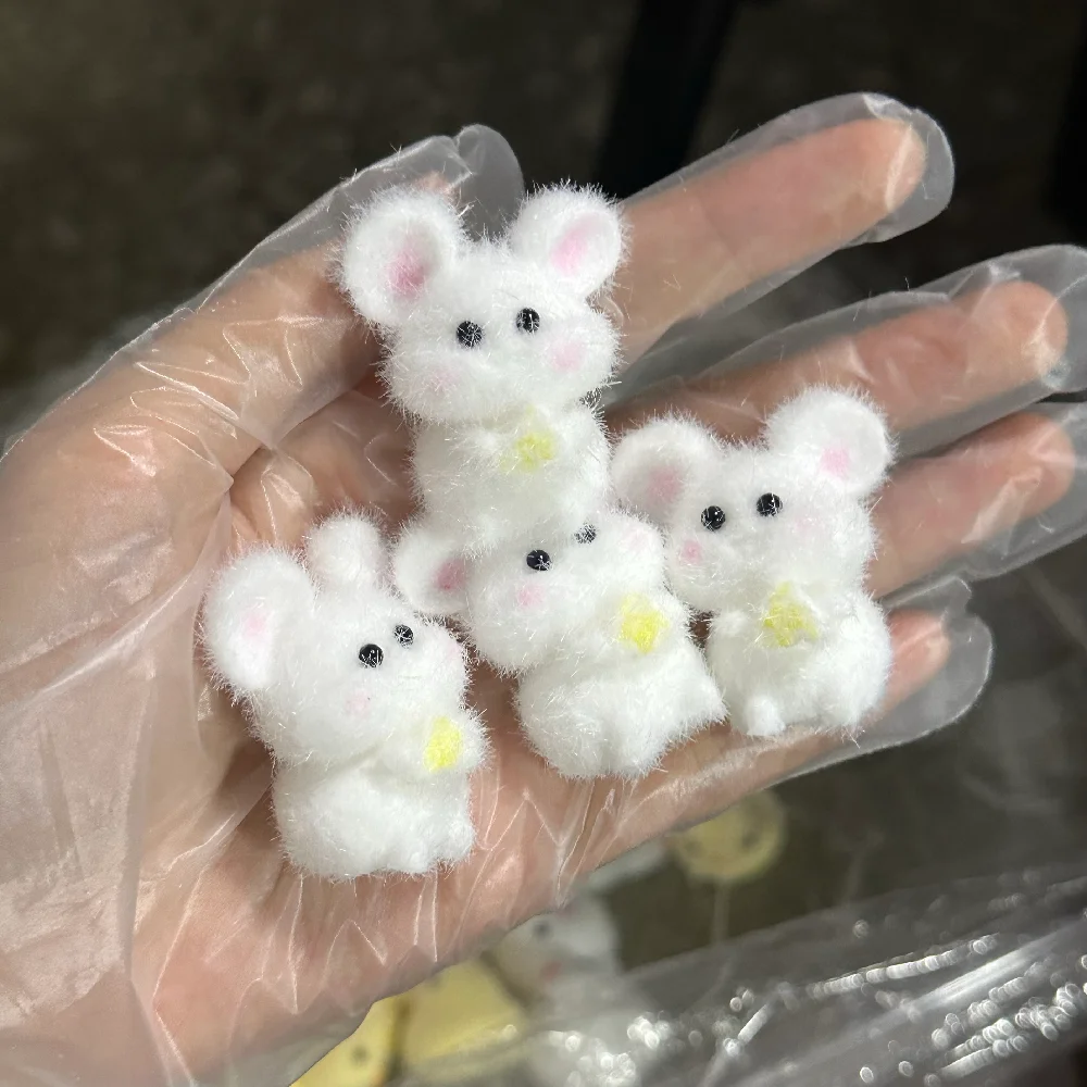 Squishy Mini Kawaii Hamster Beflockung handgemachte Silikon extrudierte Fingers pitze Spielzeug Maus niedlichen Mädchen Geburtstag Kinder Geschenk DIY Ornament