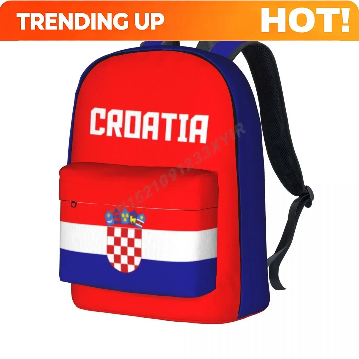 Custom Bag Unisex Backpack Croatia Flag Croatian Stitch Schoolbag Messenger Bag Case Laptop Travel Bag Mochila Gift