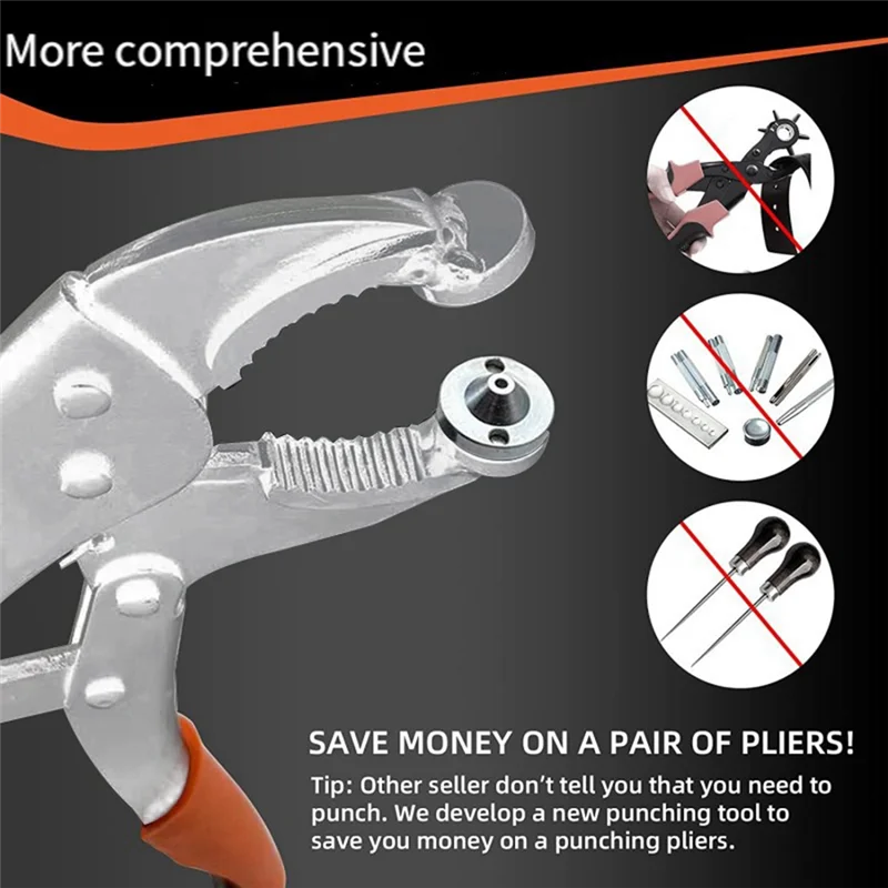 

AB34-Snap Fastener Tool Kit With 3 Dies Metal Heavy-Duty For Leather Snap Installation/Replacement.