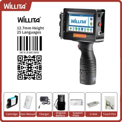 600 DPI Inkjet Printer Portable Handheld Intelligent Upgraded 4.3 Inch Touch Screen Print on Card Bag Box Wood Glass Plastic