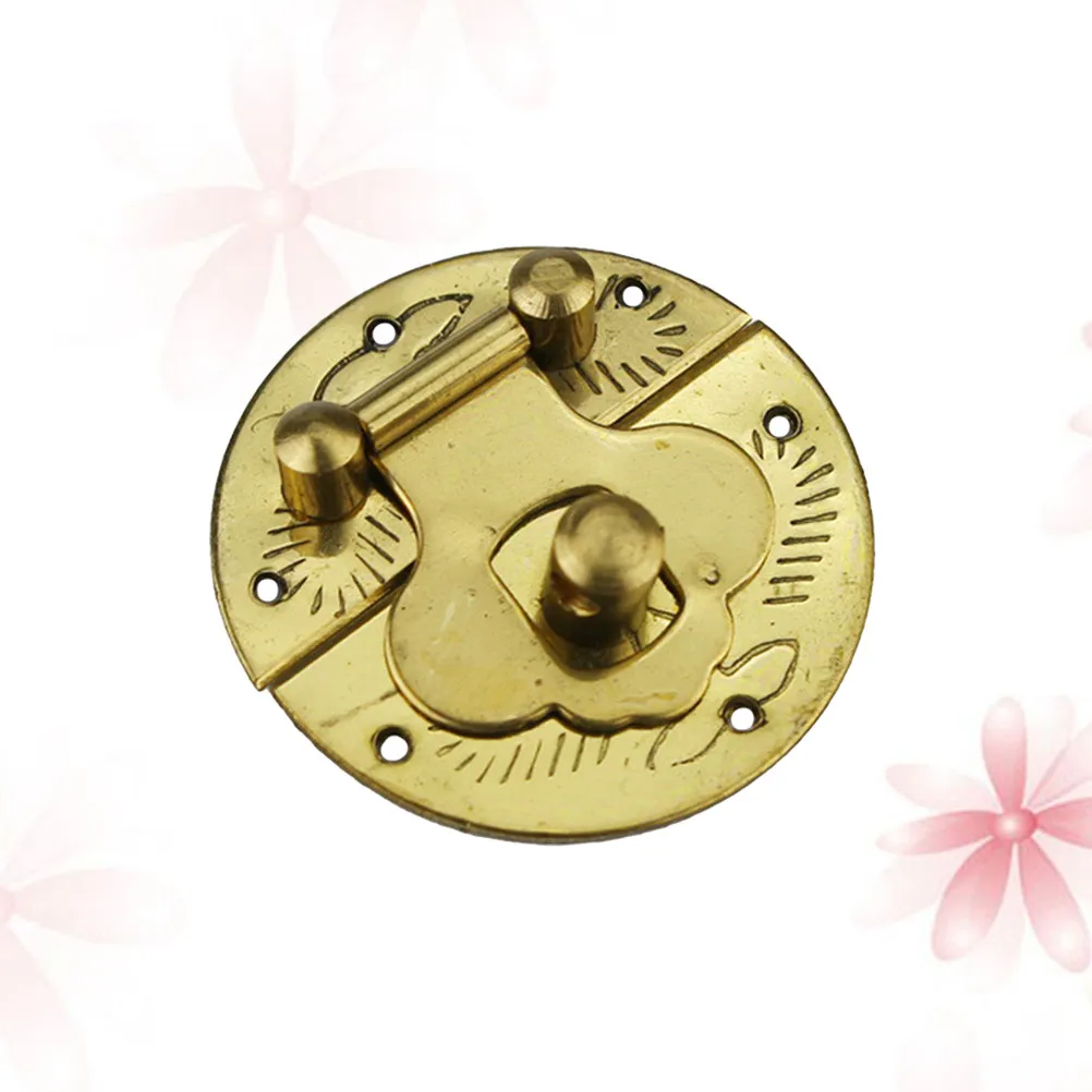 

Round Jewelry Box Latch Vintage Retro Decorative Lock Catch Golden Wooden Box Lock Catch Hasps Vintage Hardware