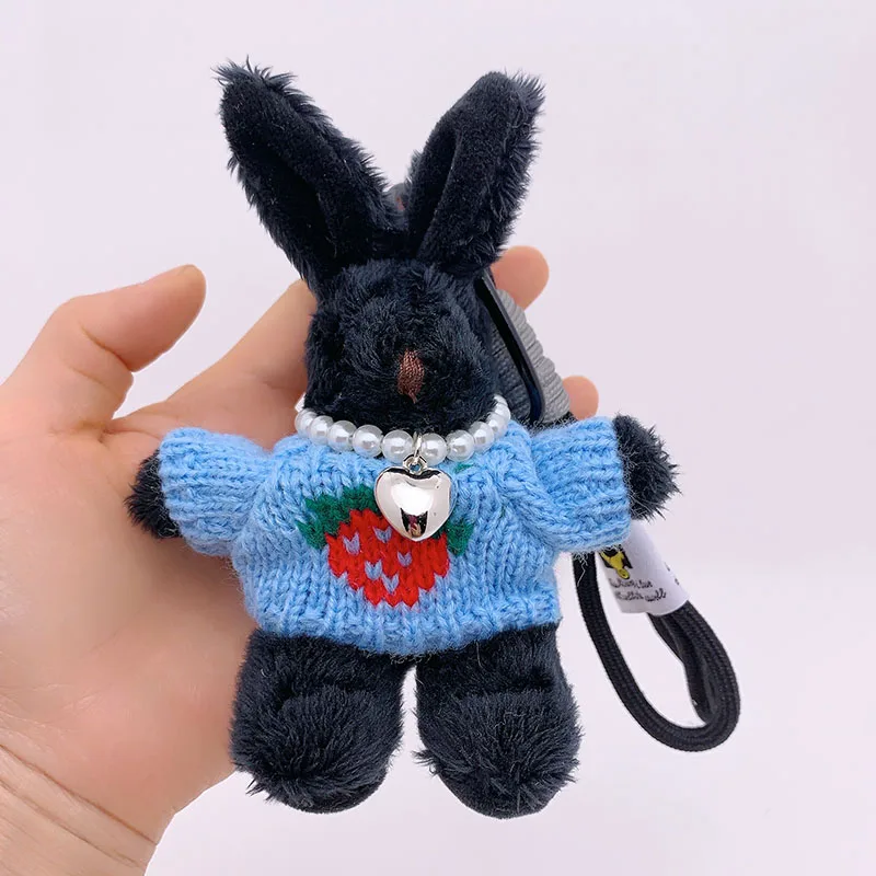 Portachiavi in peluche con coniglio Kawaii da 15 cm Ciondolo in peluche con coniglietto carino Portachiavi con animali morbidi Portachiavi per auto Accessori per borse da donna per ragazze