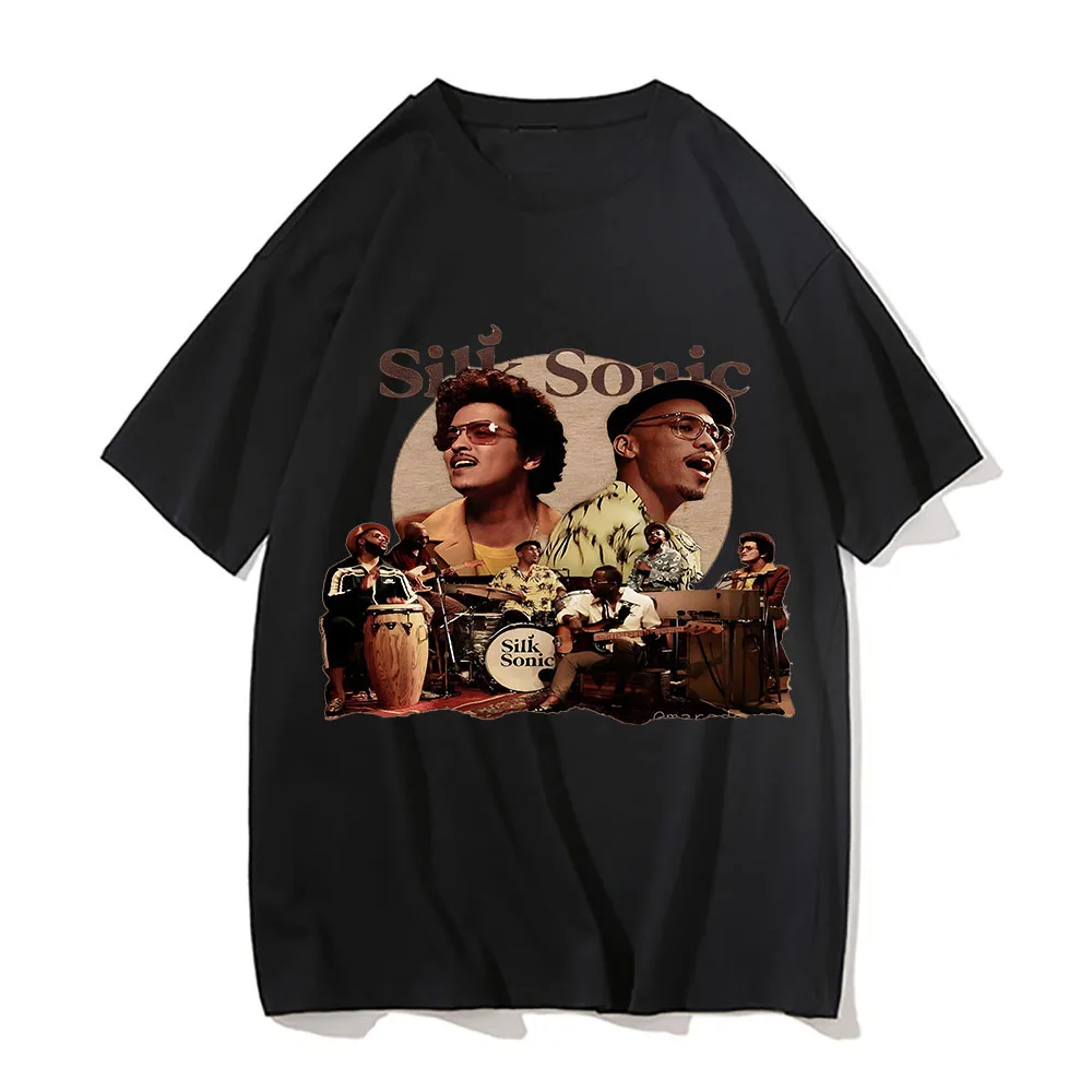 Men Women Clothes Bruno Mars Tour Album Funk Singer Music Shirt Merch Cotton T-shirt Tops Humor Tee Shirt Summer Short Sleeve