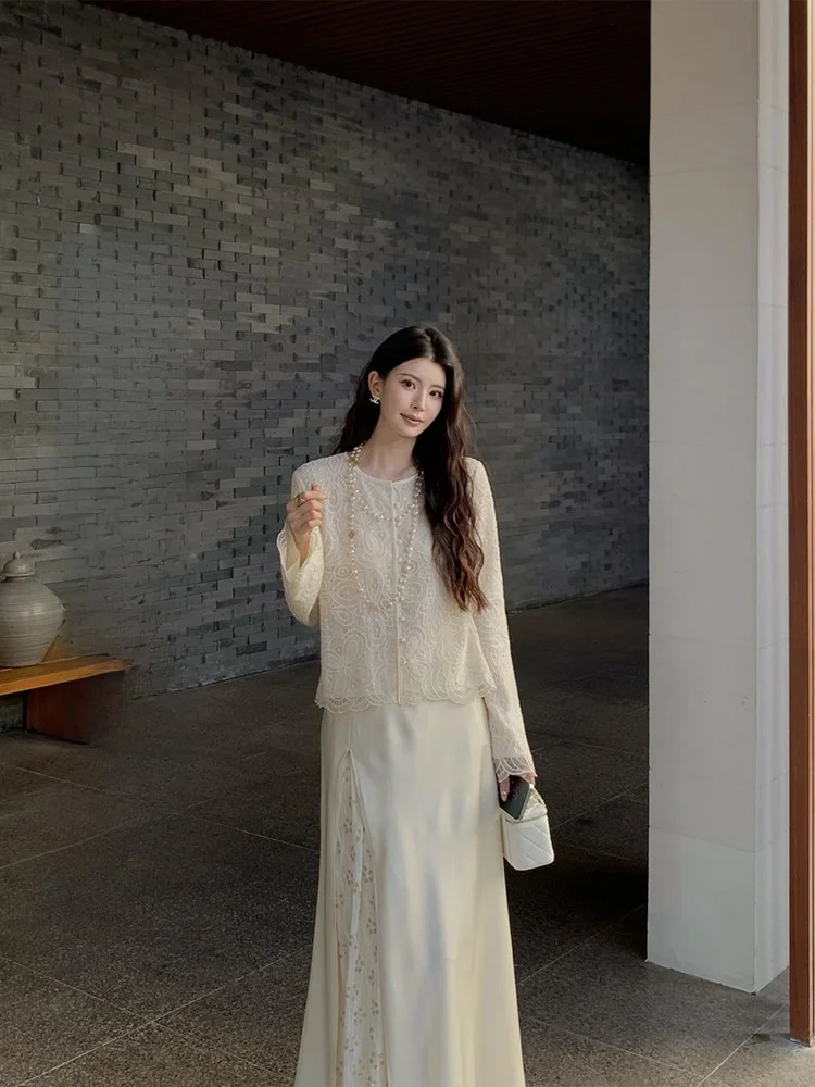 

Юбка миди KUN Moon Lake из атласа с пайетками и пэчворком, приталенная, А-силуэт, для женщин, элегантная, для офиса, из полиэфирного волокна