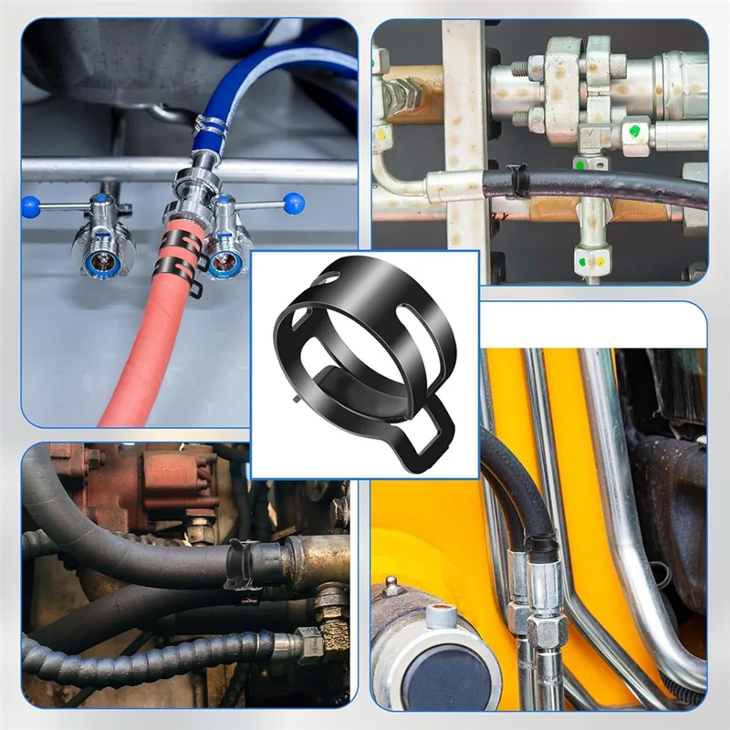 

ABRE-7-22Mm Spring Hose Clamp Assortment Withswivel Flat Band Fuel Line Clips Hose Clamp Plier Small Hose Clamps Hoses