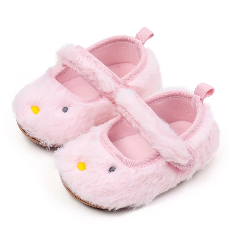 EWODOS Baby Crib Shoes Casual Princess Pink Shoes Cartoon Animal Infant Walking Shoes Soft Non Slip Mary Jane Flats for Girls