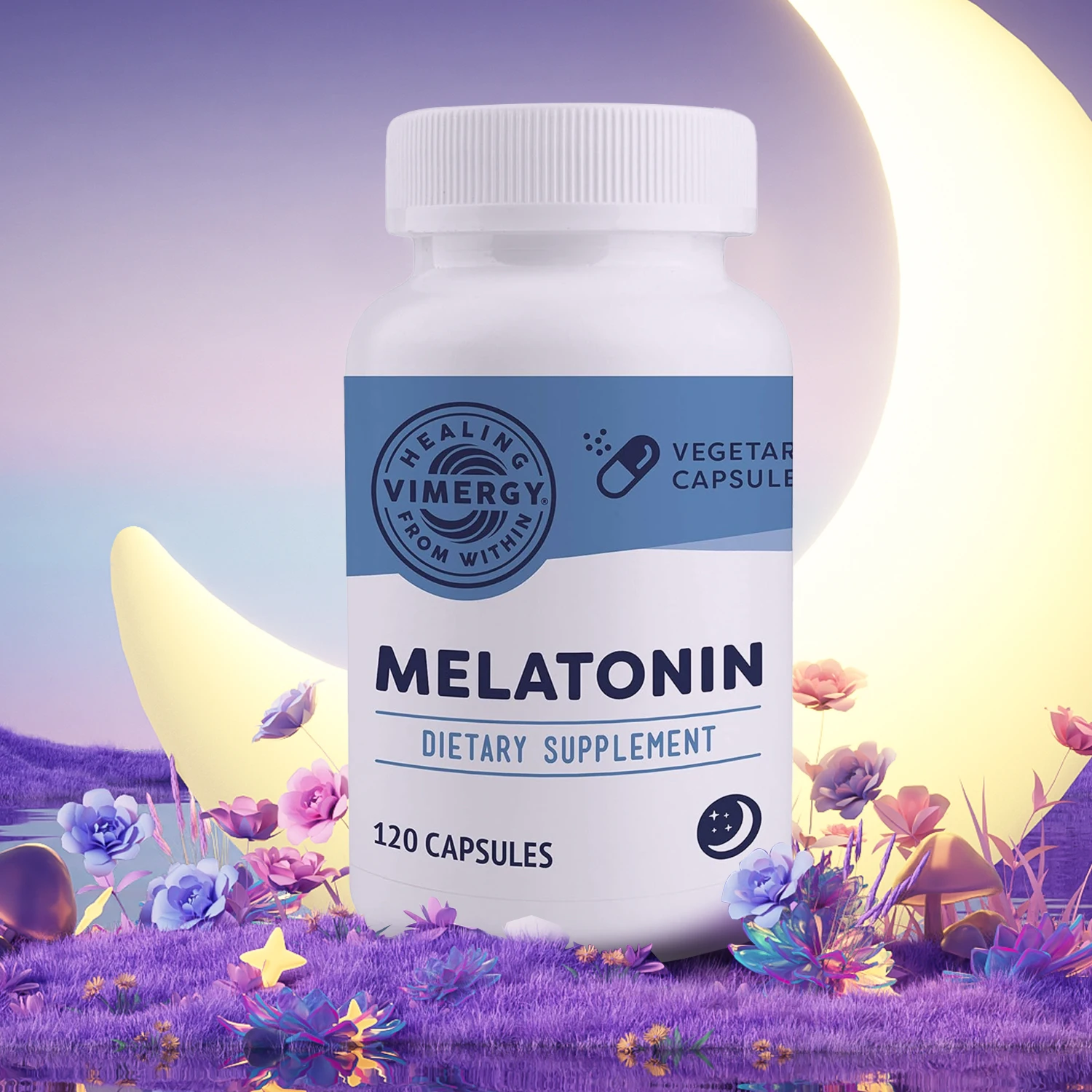 Melatonin Supplement Capsules 5mg - Helps To Relax and Promote Healthy Sleep, Regulate Sleep Schedule and Reduce Stress