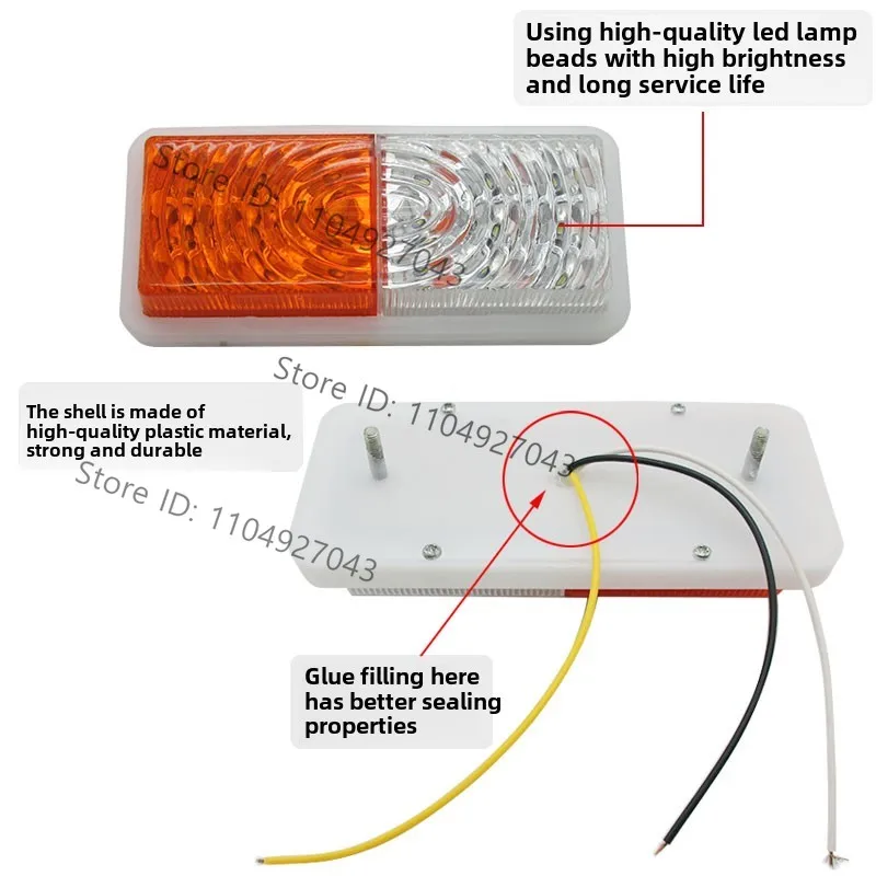 LED agricultural vehicle walking tractor front turn signal small light rear tail light,agricultural machinery accessories 12V24V