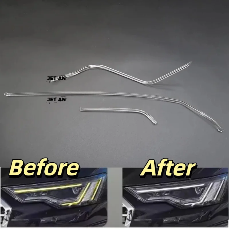 FOR Audi A6 C8 2019-2023 Daytime Running Light Car DRL Light Guide Tube Headlight Angel Eyes Light guide strips