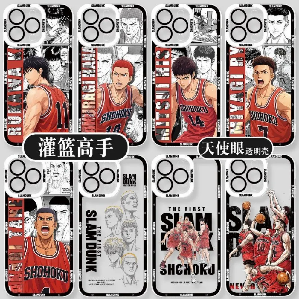 ХИТ продаж: Прозрачный мягкий чехол для iPhone 17e, 17, 16e, 16, 15, 14, 13, 12, 11 Mini, Air, Pro, Max, Plus с дизайном SakuragiS Basketball Art