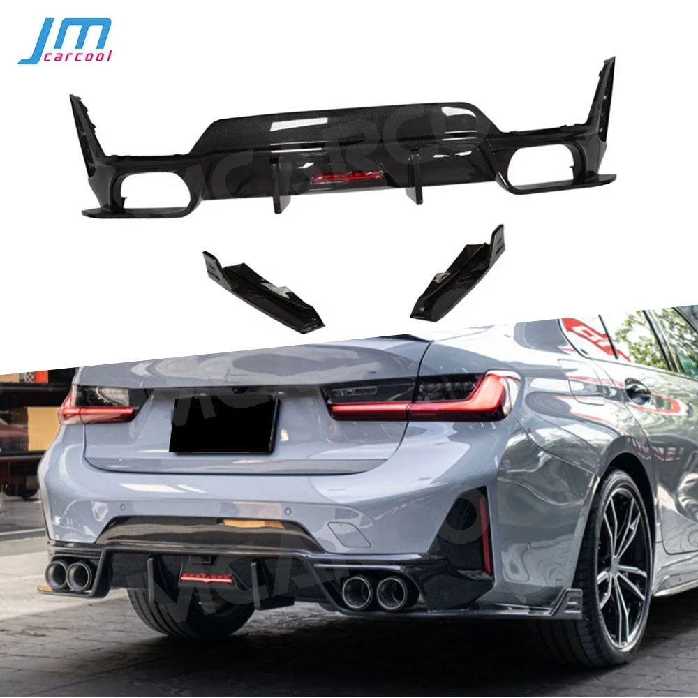 

For BMW 3 Series G20 G21 G28 LCI M Sports 2023+ Carbon Fiber Rear Bumper Diffuser Splitter Flaps Cover FRP Cars Accessories