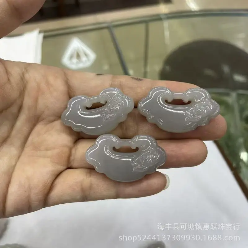 Natural Hetian Jade Smoky Purple Ruyi Peace Lock Pendant Accessories Decoration Men And Women
