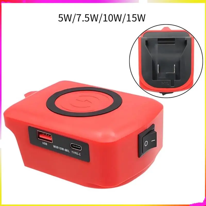 Cargador inalámbrico USB M04K para cargador de teléfono inalámbrico con batería de litio M18 de 18V