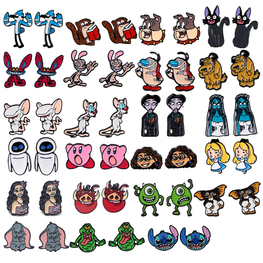 Cartoon Stitch Cute Stainless Steel Piercing Ear Stud Earrings For Woman Enamel Earring For Children Fashion Jewelry 2022