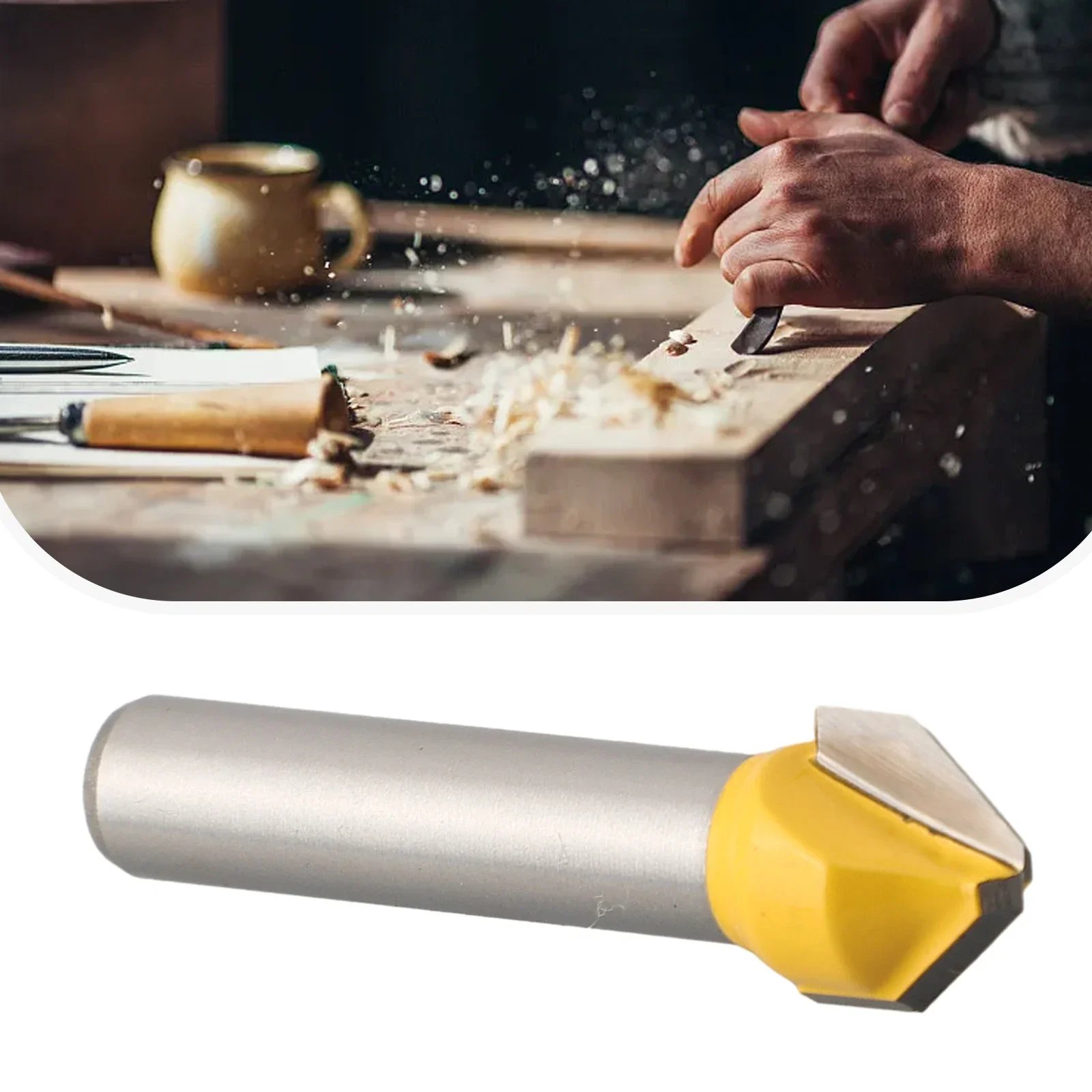 8mm V Shaped Router Bit For Woodworking Precision Engraving And Milling Cutter Double Edged Design For Efficient Trimming