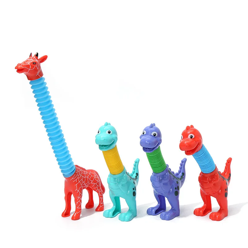 New Colorful Giraffe Pop Tube Anti-stress toys Push It Bubble Balls Decompression Pipe Vent Fidget Toys for Kids Adults Gifts