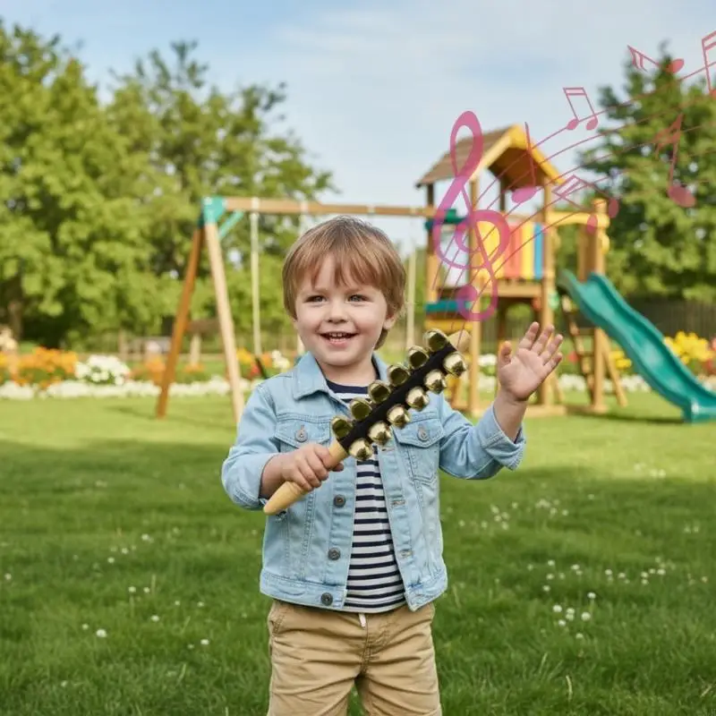 25 미취학 아동을 위한 건강한 교육용 핸드벨 내구성 목재 금속 구조 A2UB