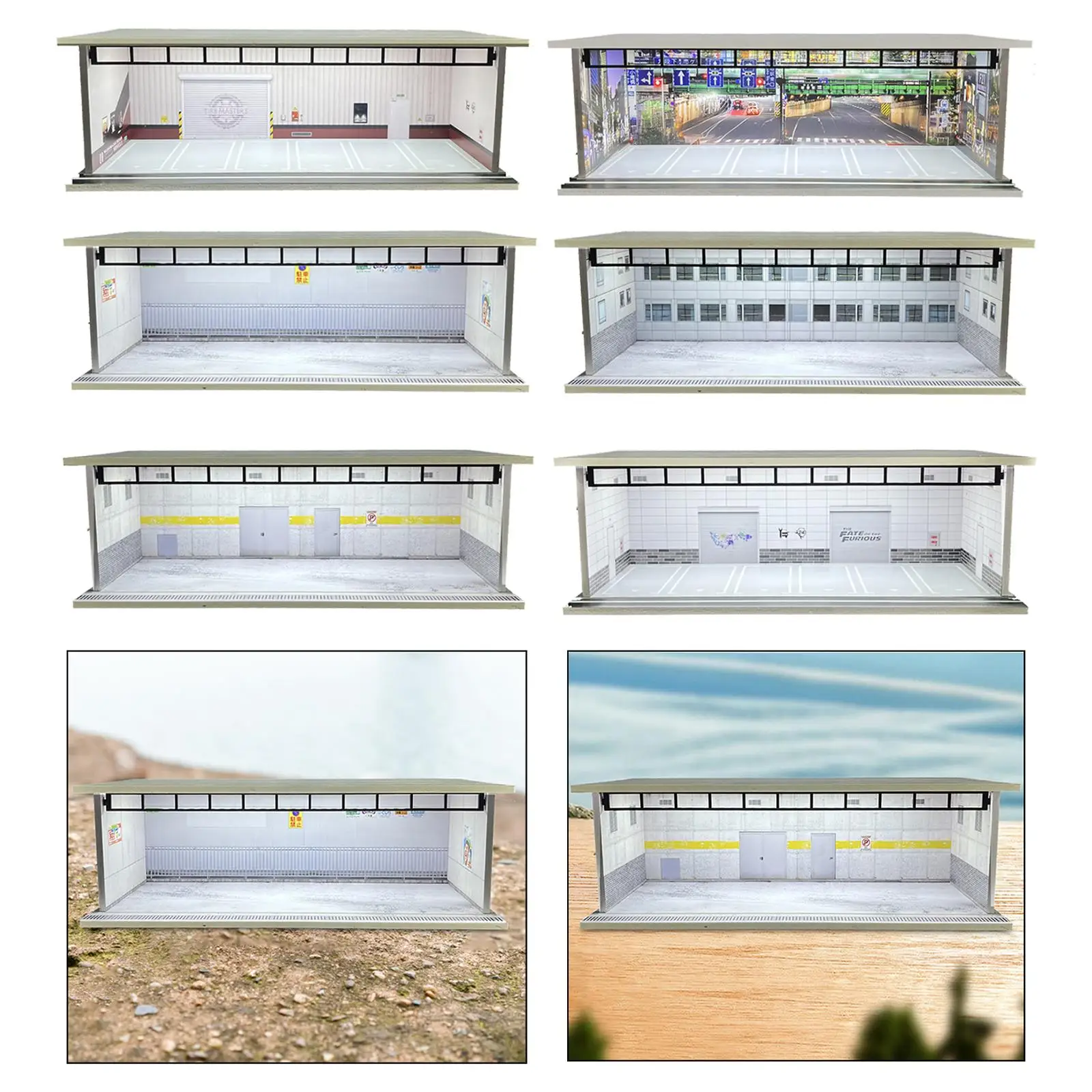 

1/64 Diecast Model Car Display Case Showcase Acrylic and PVC Parking Space with