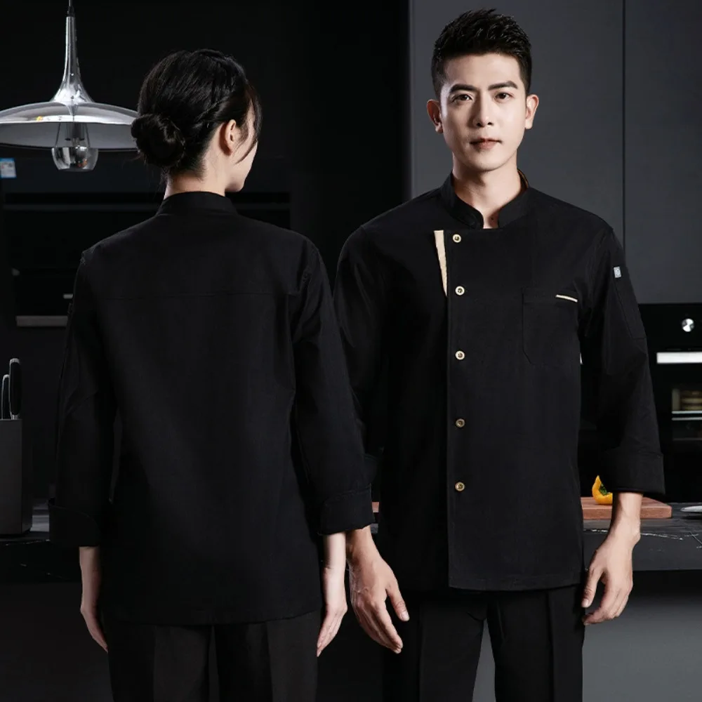 chef-overall met lange mouwen herfst- en wintercatering restaurant bakken heren- en dameskeukenwerkkleding met korte mouwen