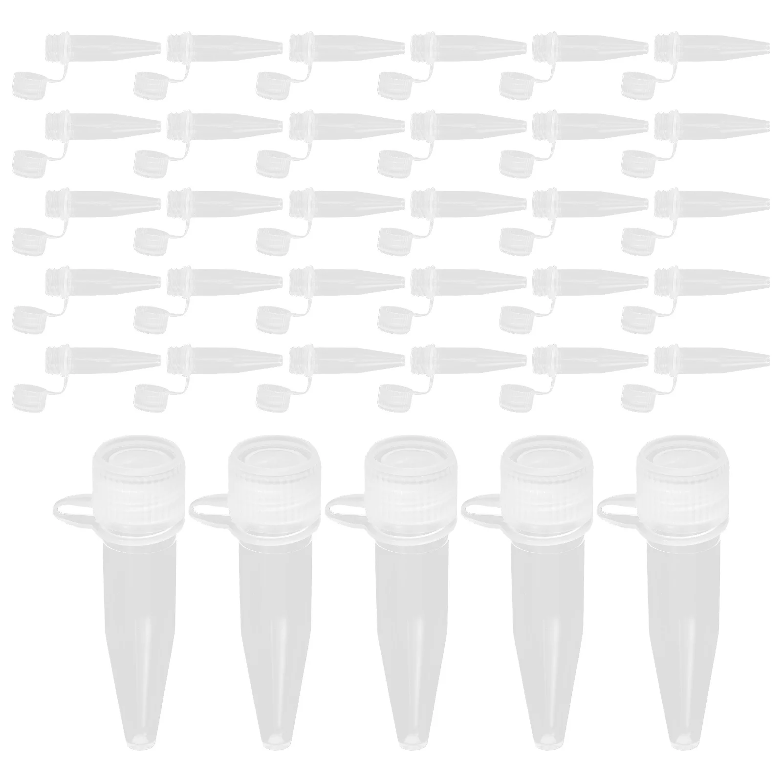 

50pcs Transparent Centrifuge Tubes 1.5Ml Graduated Conical Lab Test Tubes Clear Sample Storage Containers For