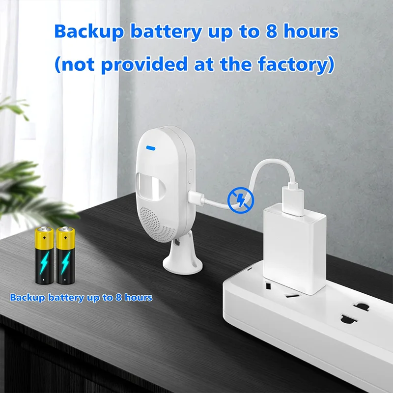 WiFi Function USB & Battery Powered Infrared Motion Detector APP Tuya Warn Burglar Alarm Indoor Safety Arming PIR Sound Sensor