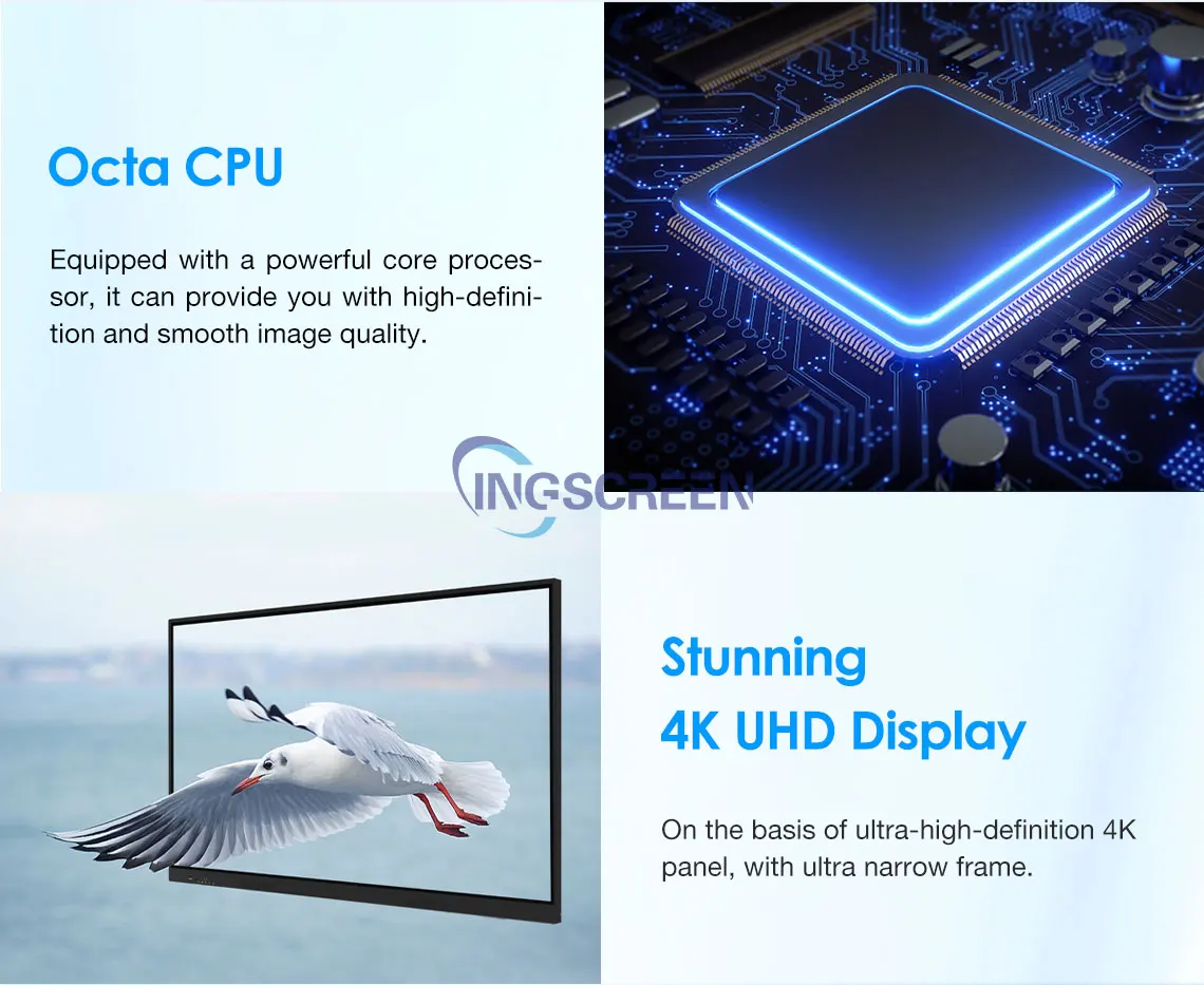 55 65 75 85 86 Inch Interactive Panel Ready to Ship LCD Board Writing for School Android Board with Touch Screen
