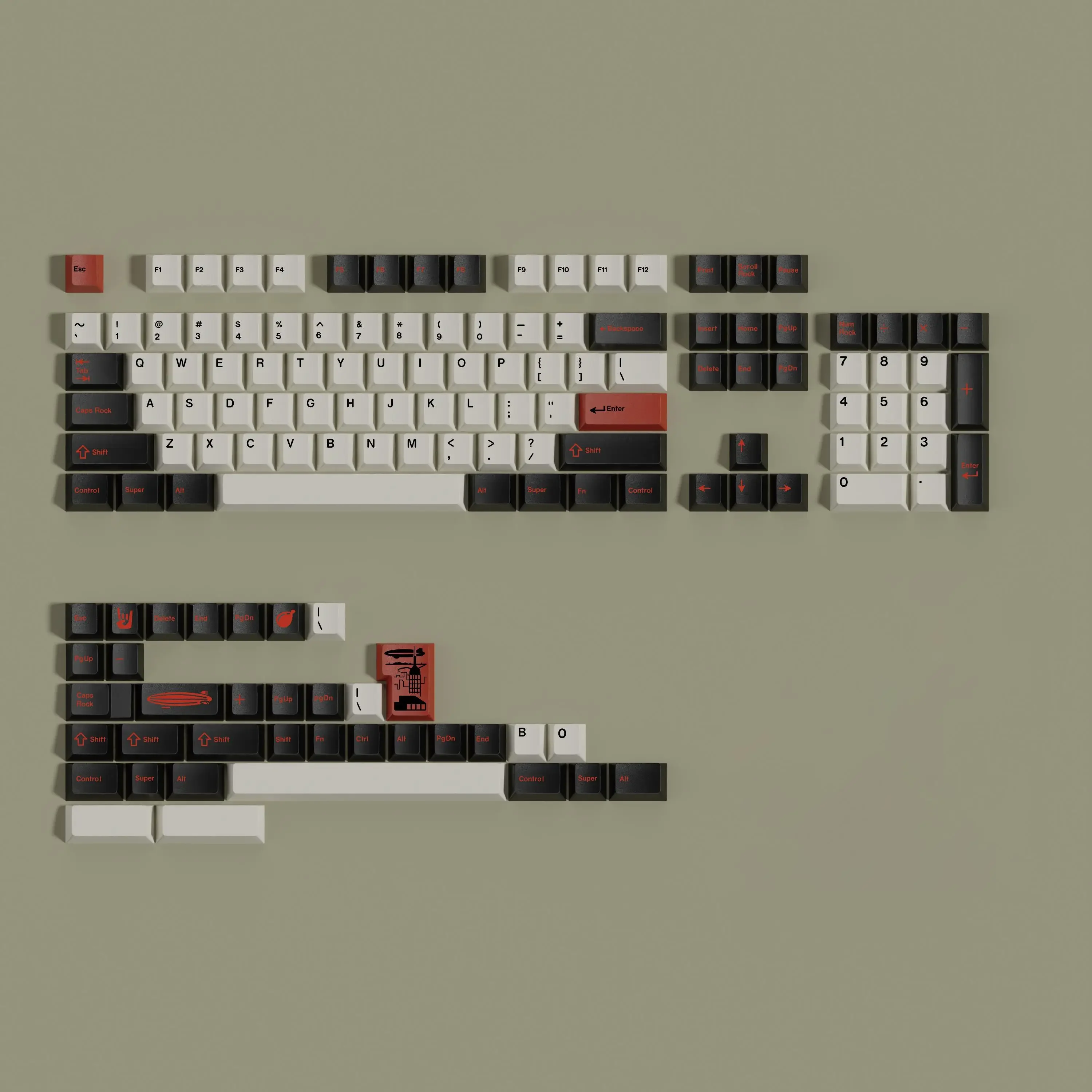 

GMK airship five-sided sublimation customized keycap contains 7U