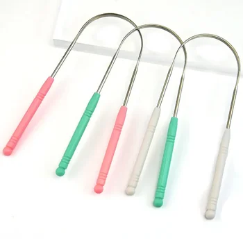 מברשת לשון חמה 1PC מברשת לשון מפלדת אל-חלד מנקה נשימה רעננה מברשת שיניים מצופה כלי טיפוח פה