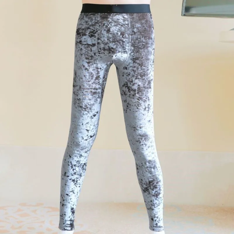 Men's Luxury Velvet Thermal Pants Sexy Tight Elasticity Leggings Autumn Winter Fashion Casual Sports Fitness Pants Plus Size