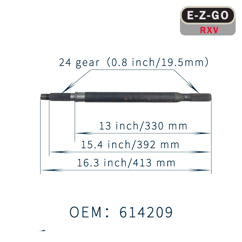 عمود محرك عمود المحور الخلفي لعربة الجولف مناسب لـ EZGO RXV 2008-UP، محور محرك السيارة لمشاهدة معالم المدينة 0EM # 614208 / 614209
