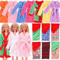 Barbies Doll Clothes Plush Sleeping Bags Accessories Soft Gown Bow Pajamas Bathrobe For 11.5Inch Blyth Doll 1/6BJD Doll Girl Toy