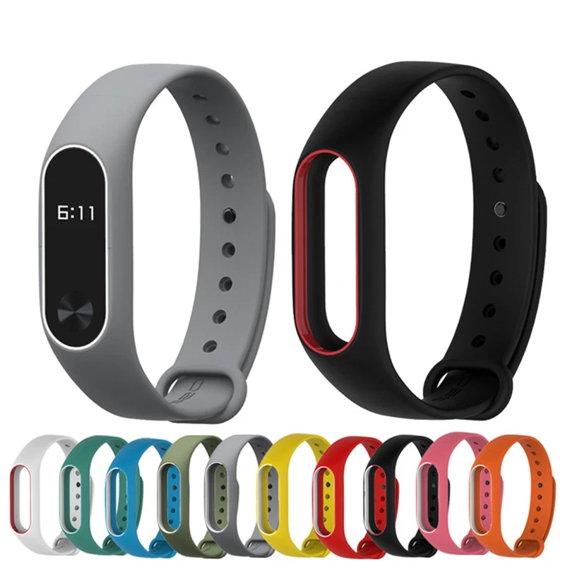 Ремешок для Xiaomi Mi Band 2, Цветной силиконовый браслет для Mi Band 2, ремешок на запястье, умный Браслет Для Xiaomi Mi Band 2