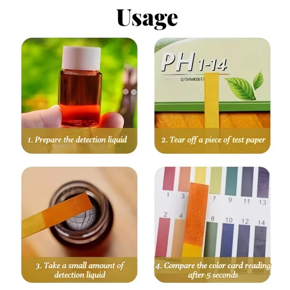 160 Strips/2 Packs of Ph 1-14 Test Strips, Suitable for Testing the Ph of Home Aquariums, Swimming Pools, Outdoor Water Treatment, and Soil Testing | Durable Test Paper