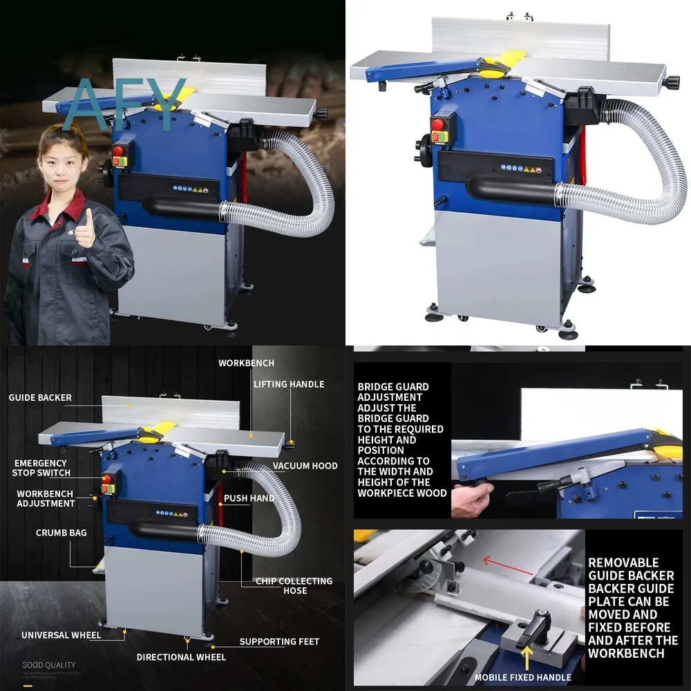 Electric Planer for Woodworking Tools for FS-Y10 2200W Desktop Planer Self-Dusting High Power Wood Planer for Carpentry DIY