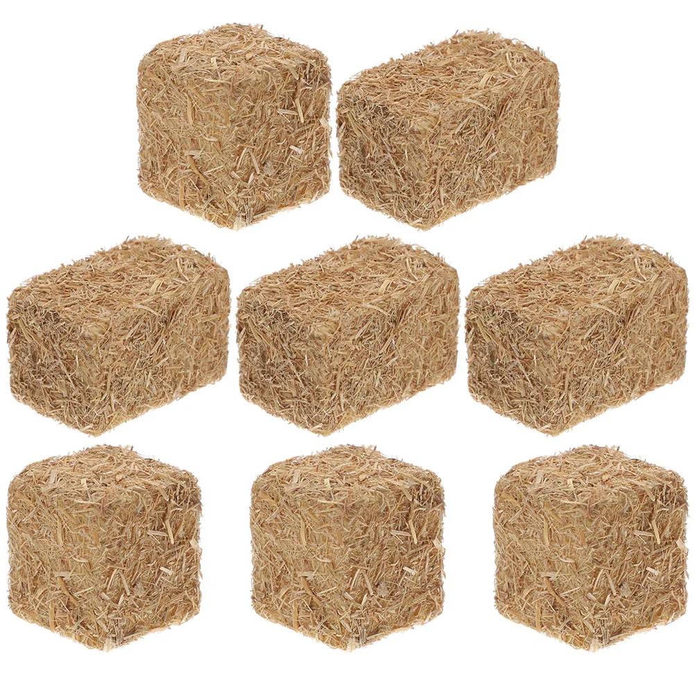 

8 Pcs Simulated Mini Haystack Dollhouse Garden Decorations Bag Yard Scene DIY False Wood Miniature Prop Artificial