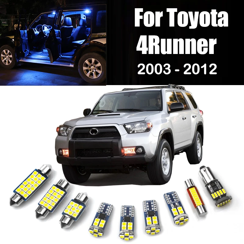 15pcs Car LED For Toyota 4Runner 2003 2004 2005 2006 2007 2008 2009 2010 2011 2012 Interior Dome Lamps Trunk Lights Accessories