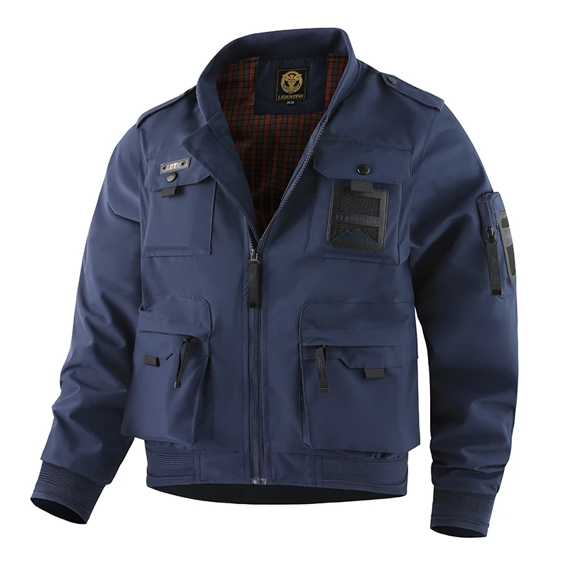 Men Fashion Multi Pocket Coat New Comfort Versatile Windproof Baseball Collar Jacket Spring Autumn Simplicity Casual Solid Tops