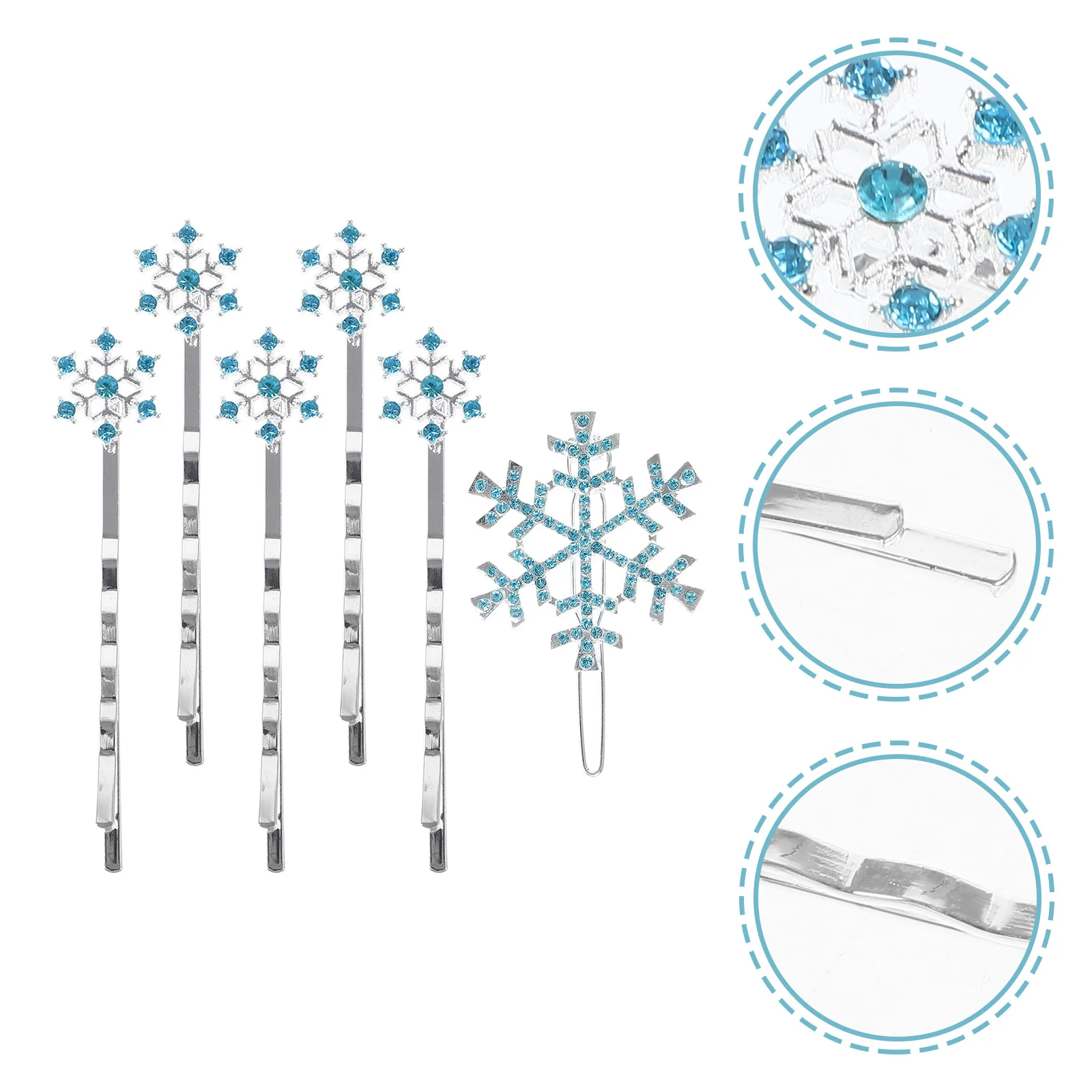 6Pcs Mixed Ribbon Hair Clips Durable Metal Rhinestone Accessories for All Hair Types Claw Clip Gift Idea