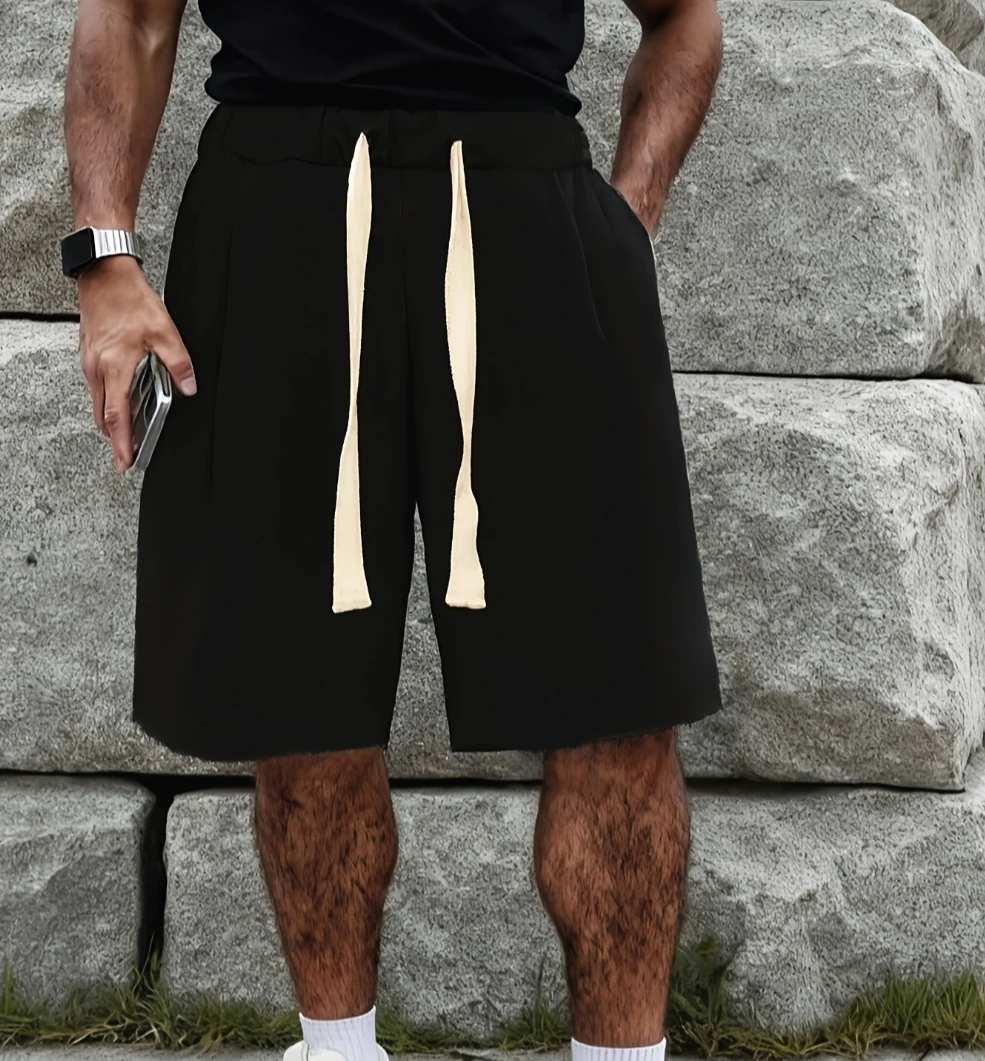 

Мужские летние повседневные спортивные шорты - свободный уличный стиль, эластичный пояс для скейтбординга, городские модные шорты для пар.