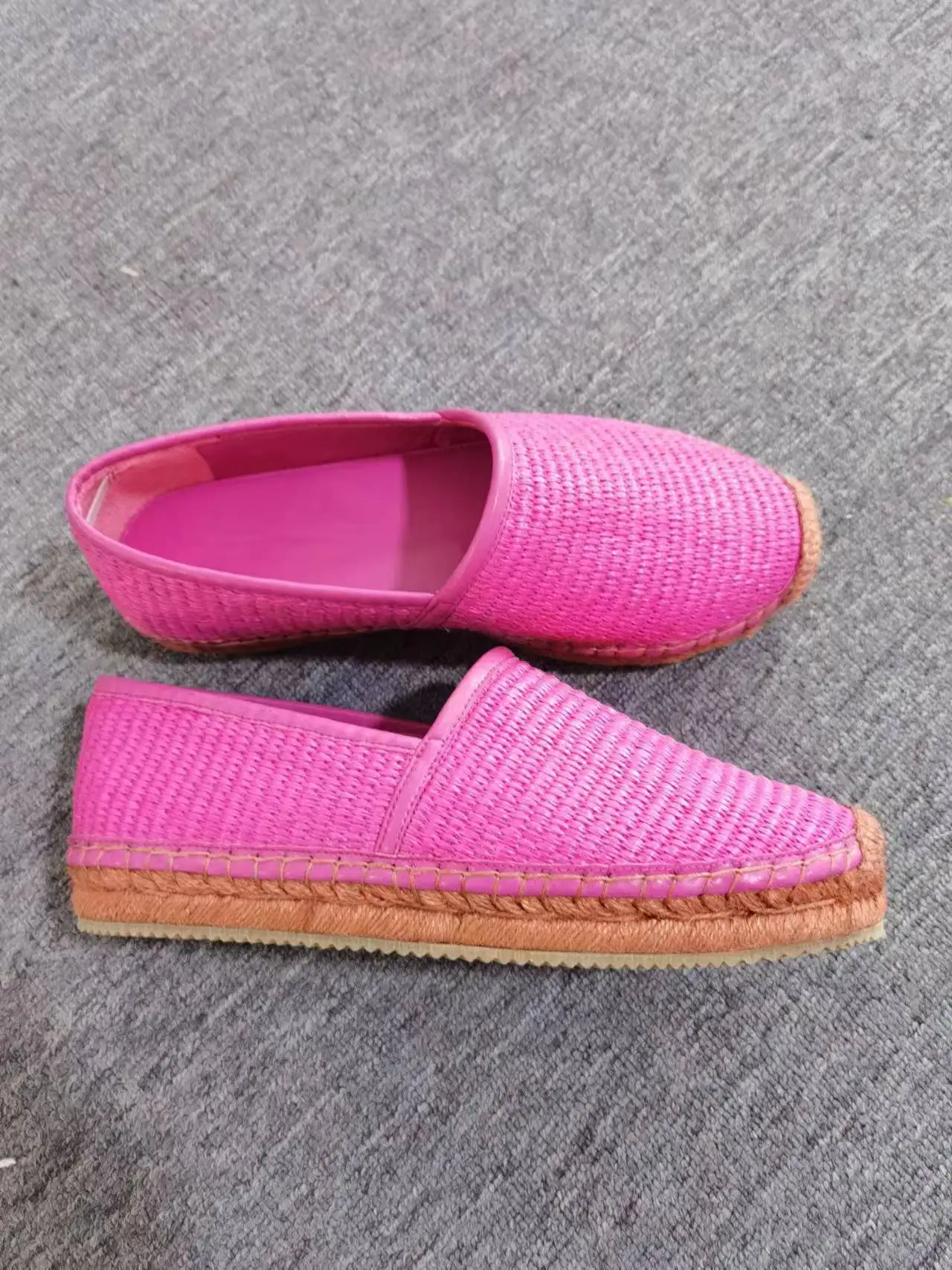 

Удобные соломенные туфли на мягкой подошве на плоской подошве, простые повседневные лоферы с круглым носком, розовые женские туфли без шнуровки Chaussure Femme