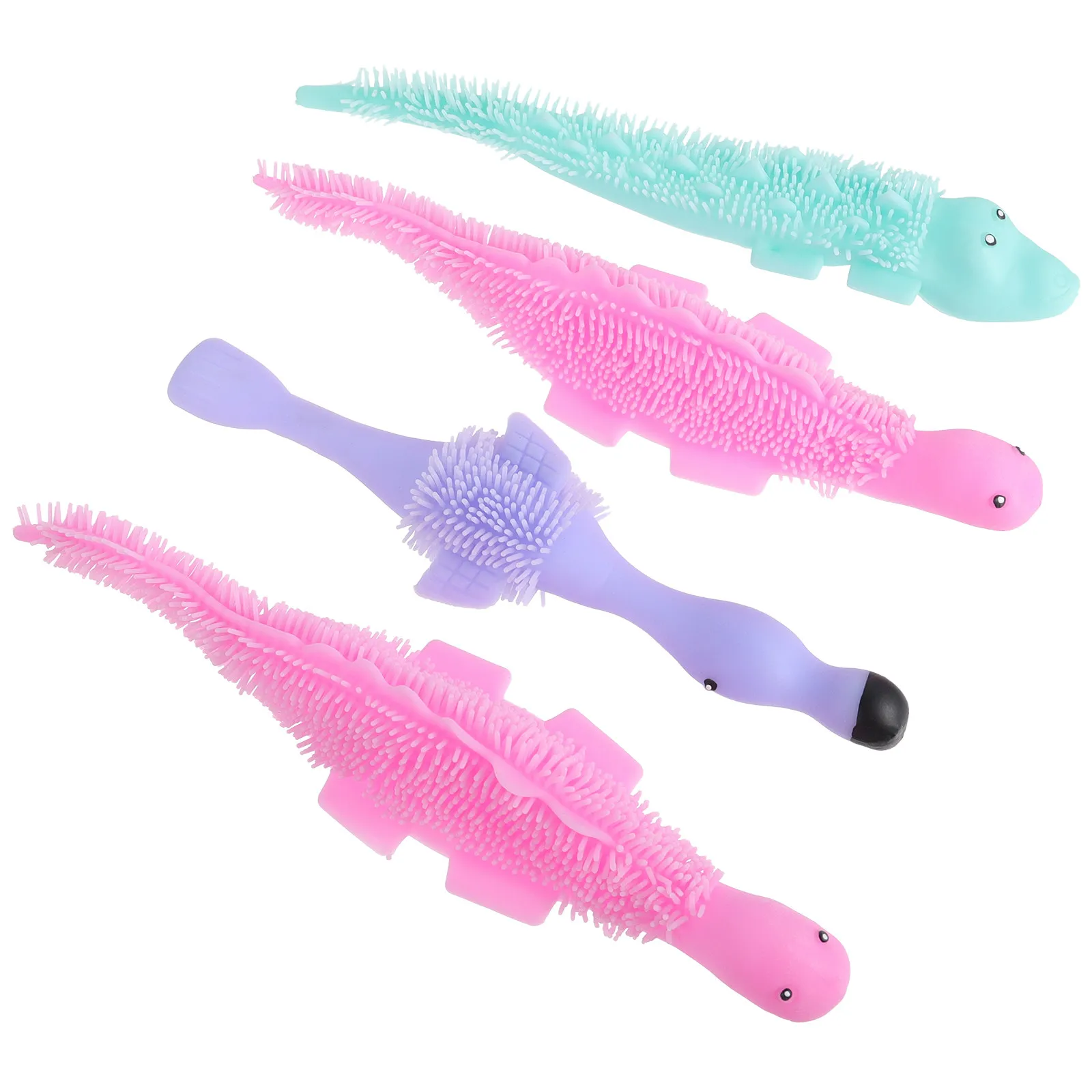 

4Pcs Dinosaur Finger Stretchy Prank Finger Flying Sling Game De-Stress Funny Party Props for Children Adults